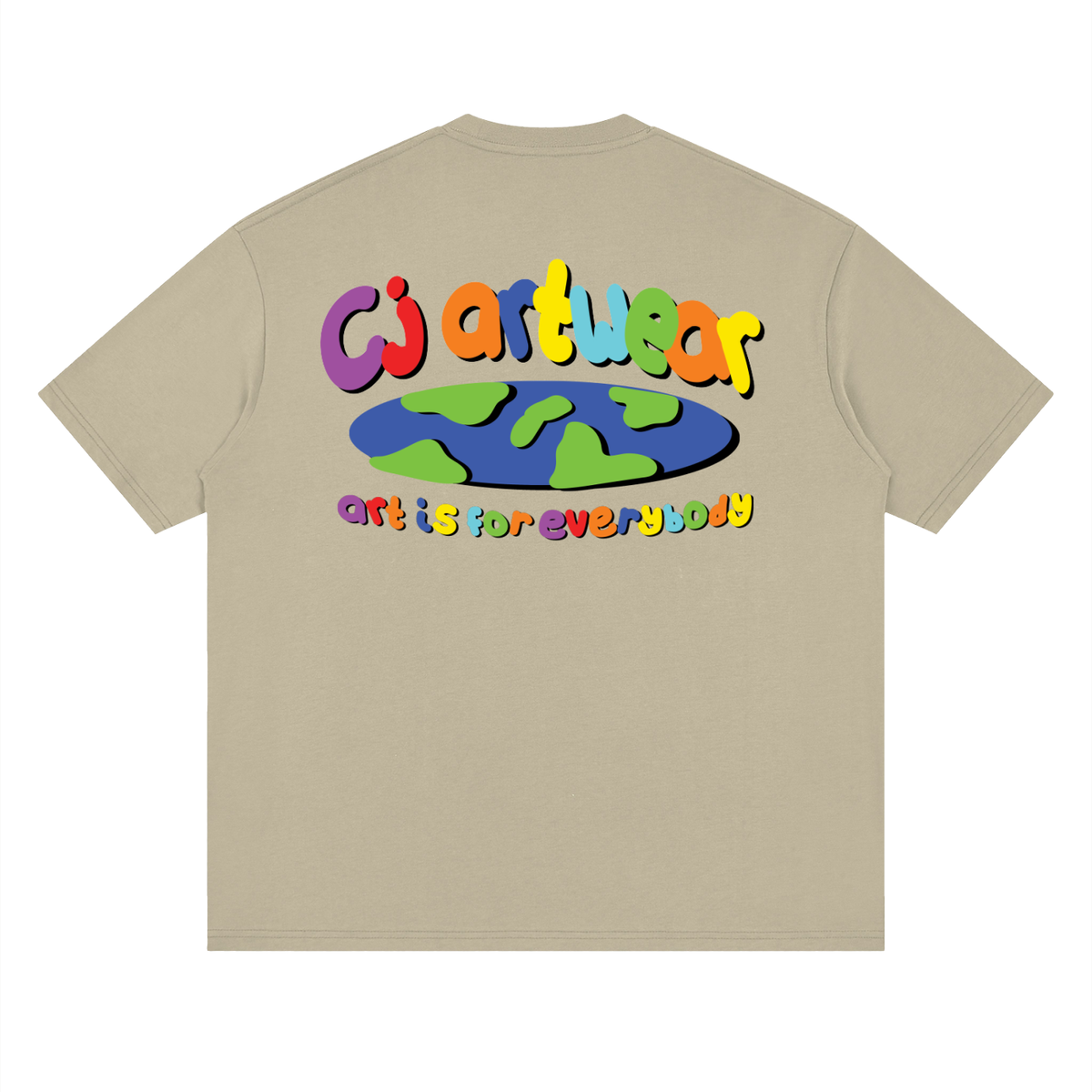 COLOURFUL 'Art is for Everybody' Streetwear Loose Drop Shoulder T-Shirt