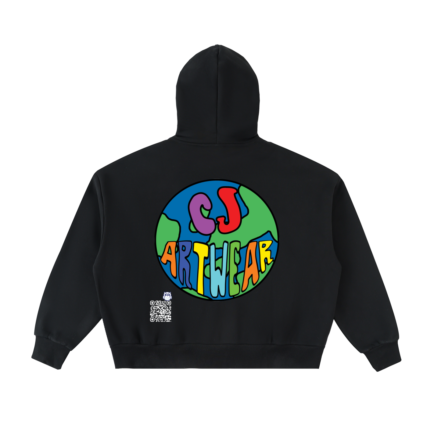 CJ ARTWEAR LOGO Fleeced Full-Zip Boxy Hoodie