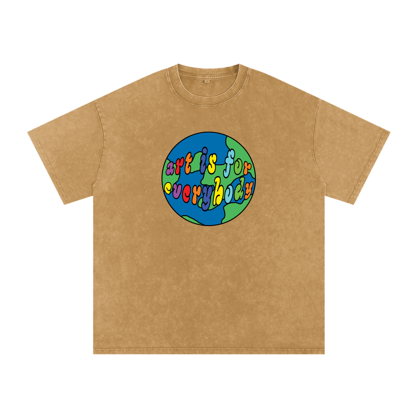 ART IS FOR EVERYBODY Snow Washed Oversized Cotton T-Shirt