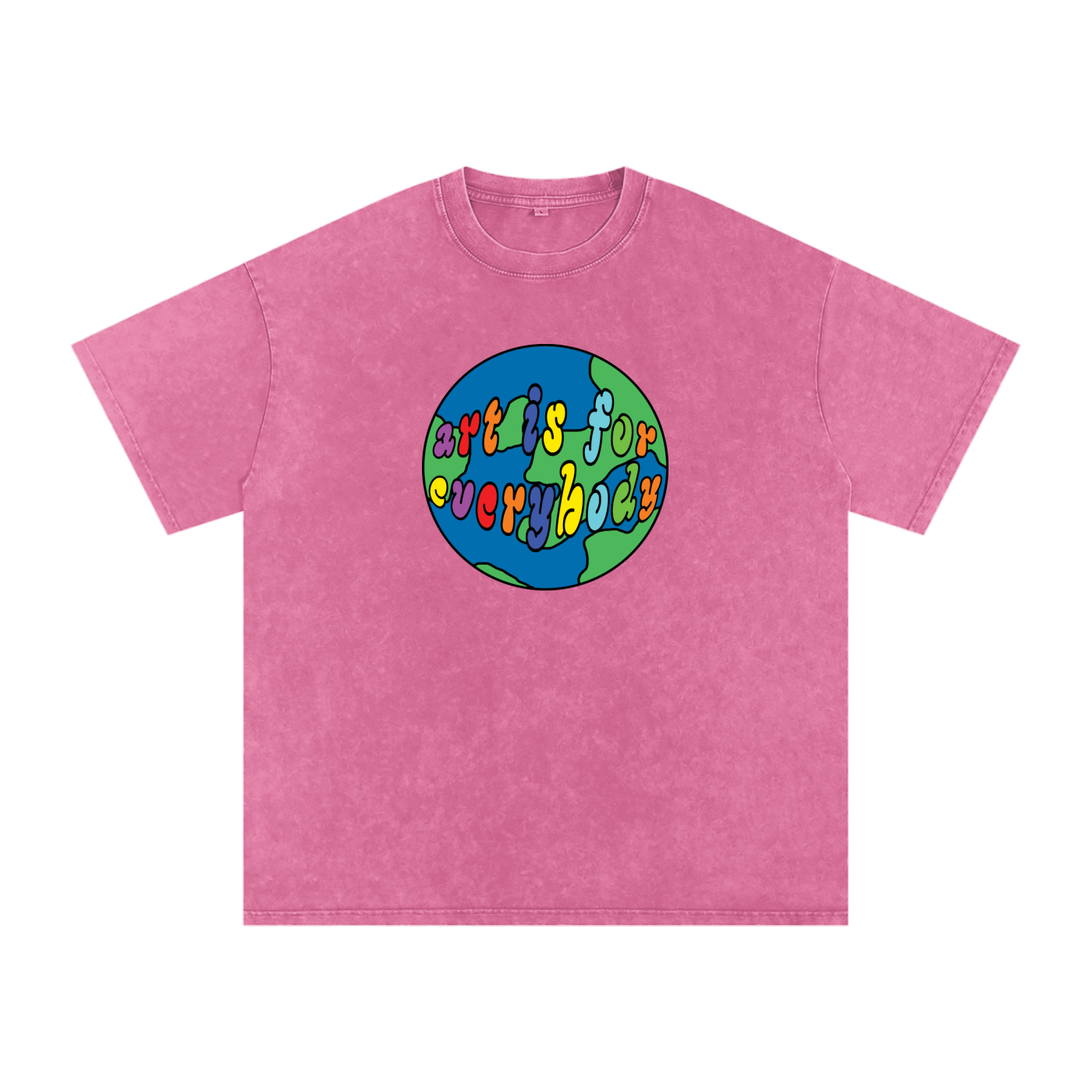 ART IS FOR EVERYBODY Snow Washed Oversized Cotton T-Shirt