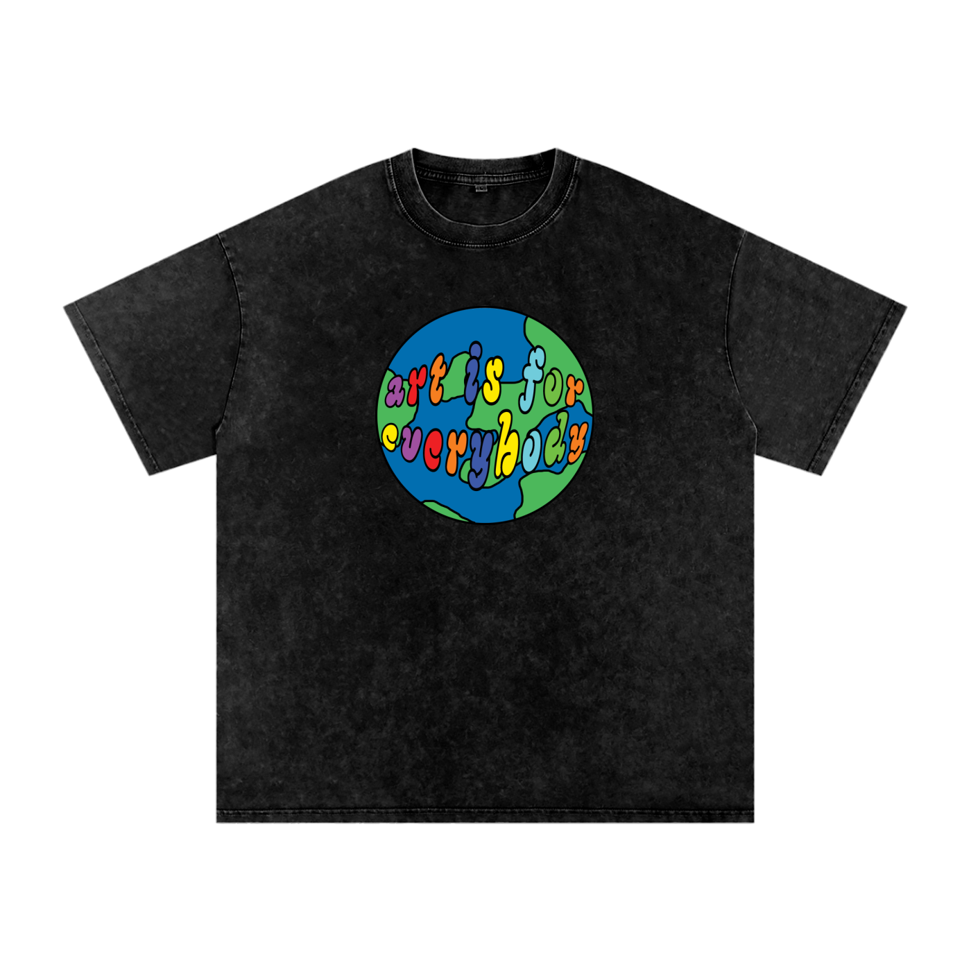 ART IS FOR EVERYBODY Snow Washed Oversized Cotton T-Shirt