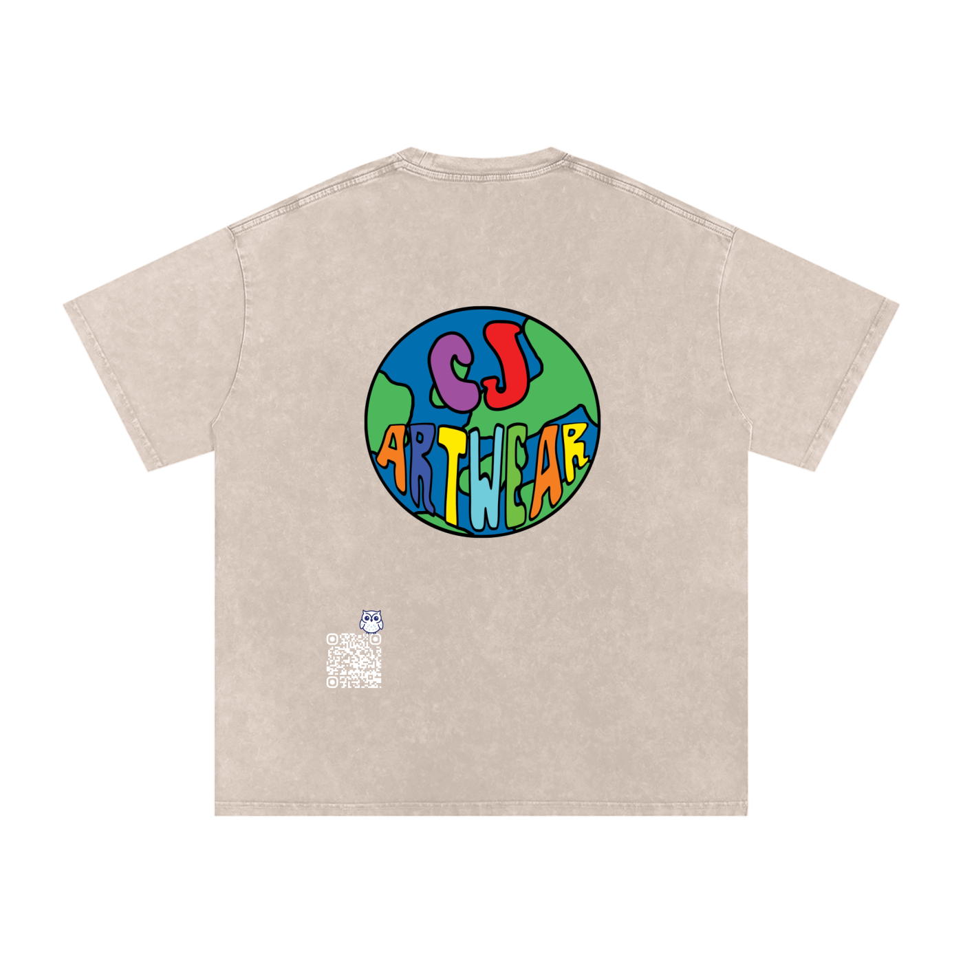 ART IS FOR EVERYBODY Snow Washed Oversized Cotton T-Shirt