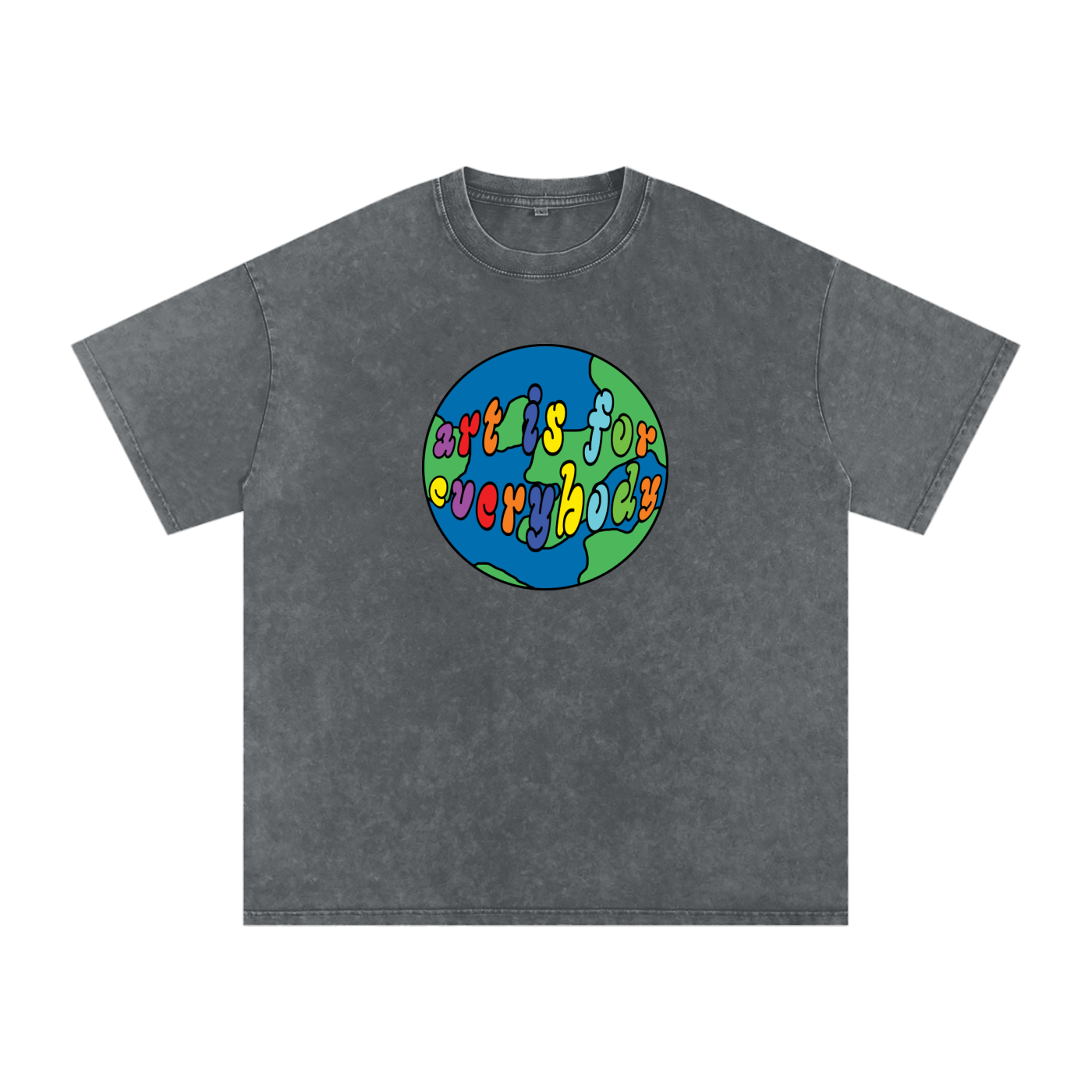 ART IS FOR EVERYBODY Snow Washed Oversized Cotton T-Shirt