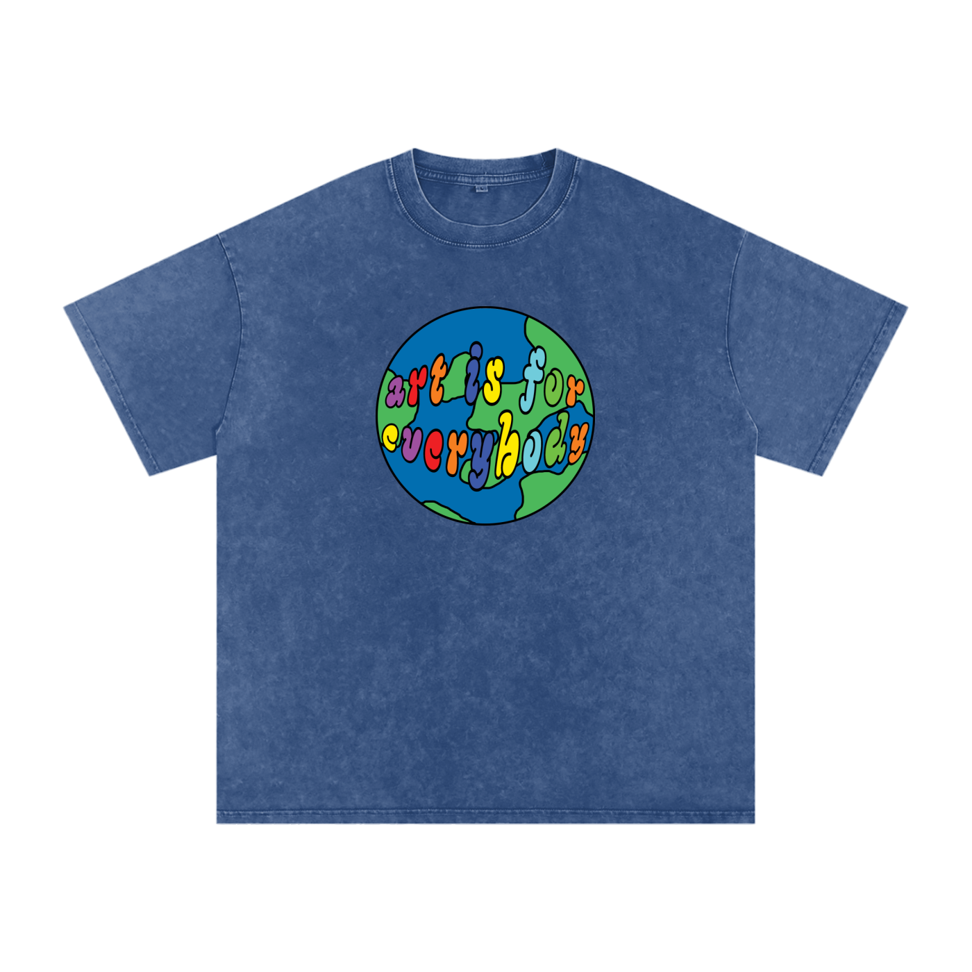 ART IS FOR EVERYBODY Snow Washed Oversized Cotton T-Shirt