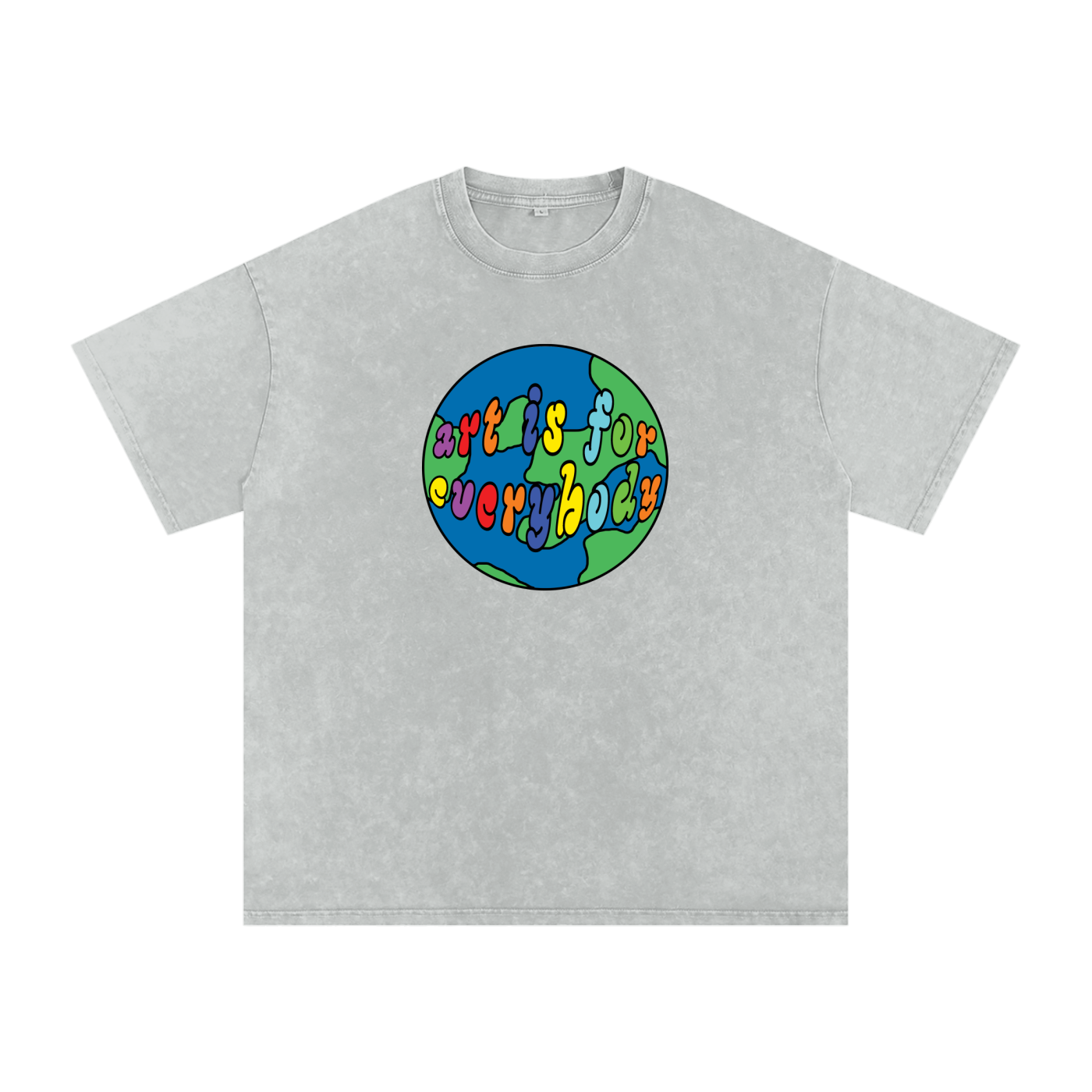 ART IS FOR EVERYBODY Snow Washed Oversized Cotton T-Shirt
