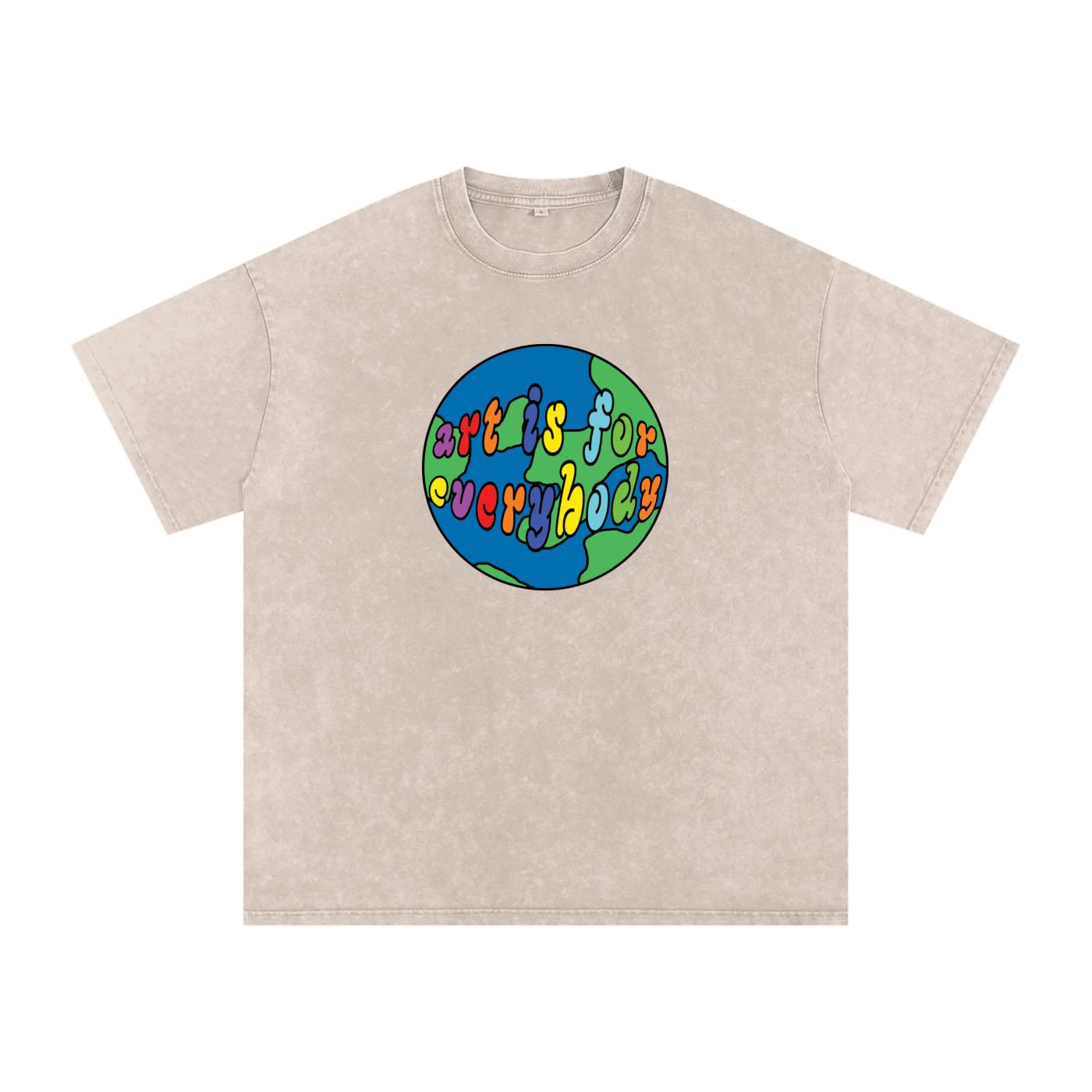 ART IS FOR EVERYBODY Snow Washed Oversized Cotton T-Shirt