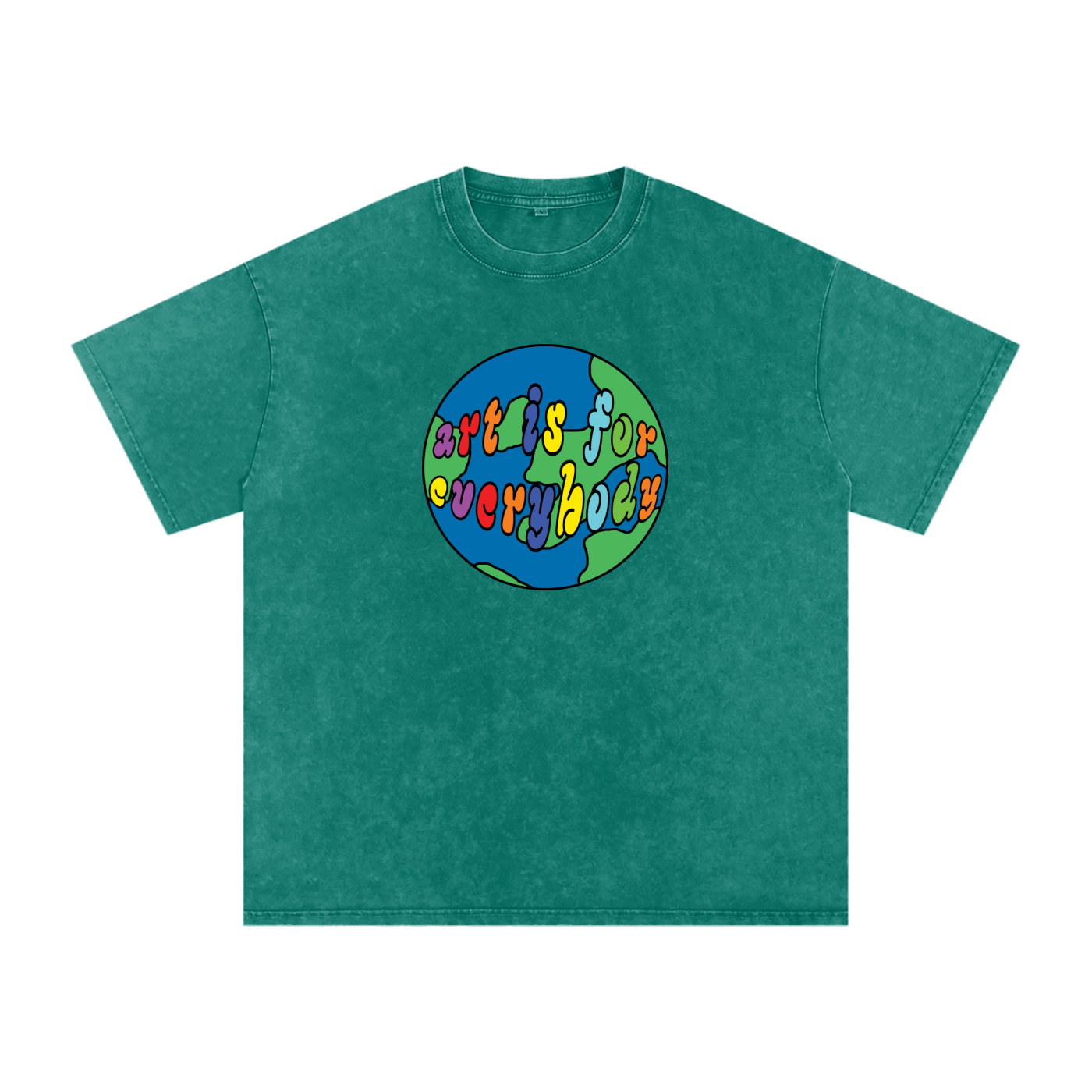 ART IS FOR EVERYBODY Snow Washed Oversized Cotton T-Shirt