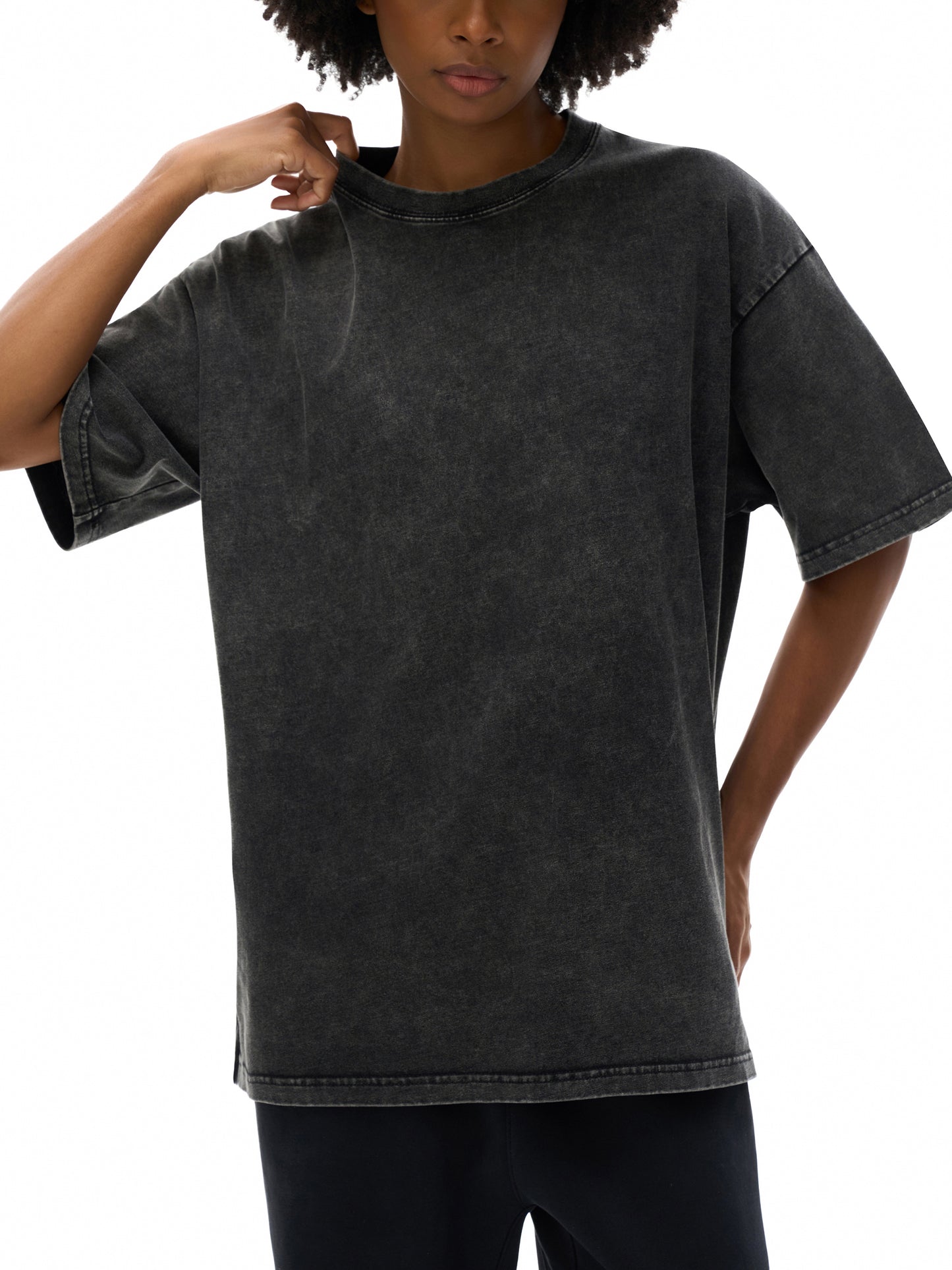ART IS FOR EVERYBODY Snow Washed Oversized Cotton T-Shirt