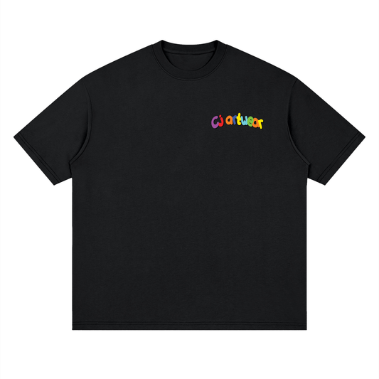 COLOURFUL 'Art is for Everybody' Streetwear Loose Drop Shoulder T-Shirt