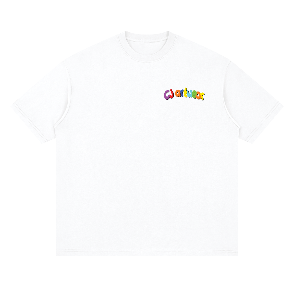 COLOURFUL 'Art is for Everybody' Streetwear Loose Drop Shoulder T-Shirt