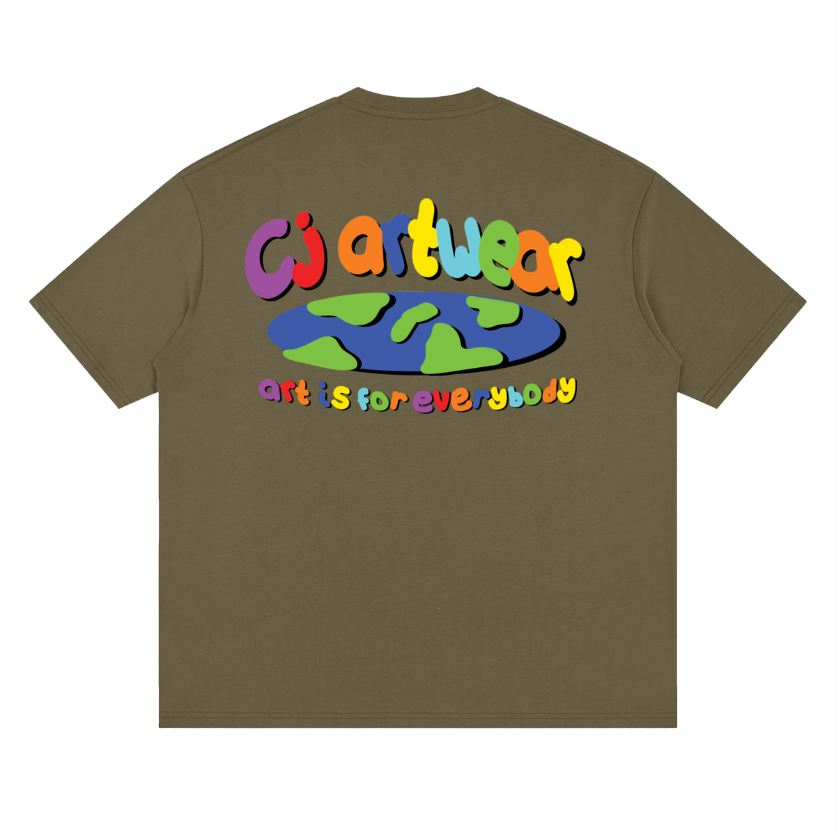 COLOURFUL 'Art is for Everybody' Streetwear Loose Drop Shoulder T-Shirt