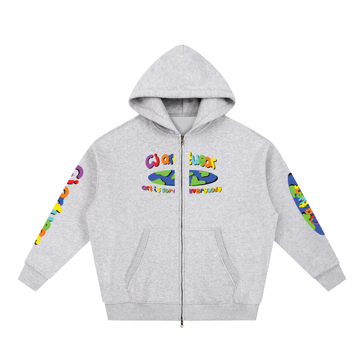 COLOURFUL 'Art Is For Everybody' Essential Oversized Fleece Boxy Hoodie MENS
