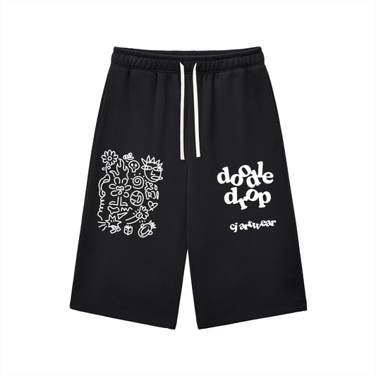 Doodle Drop Unisex Tracksuit with Three-quarter Length Sweatpants