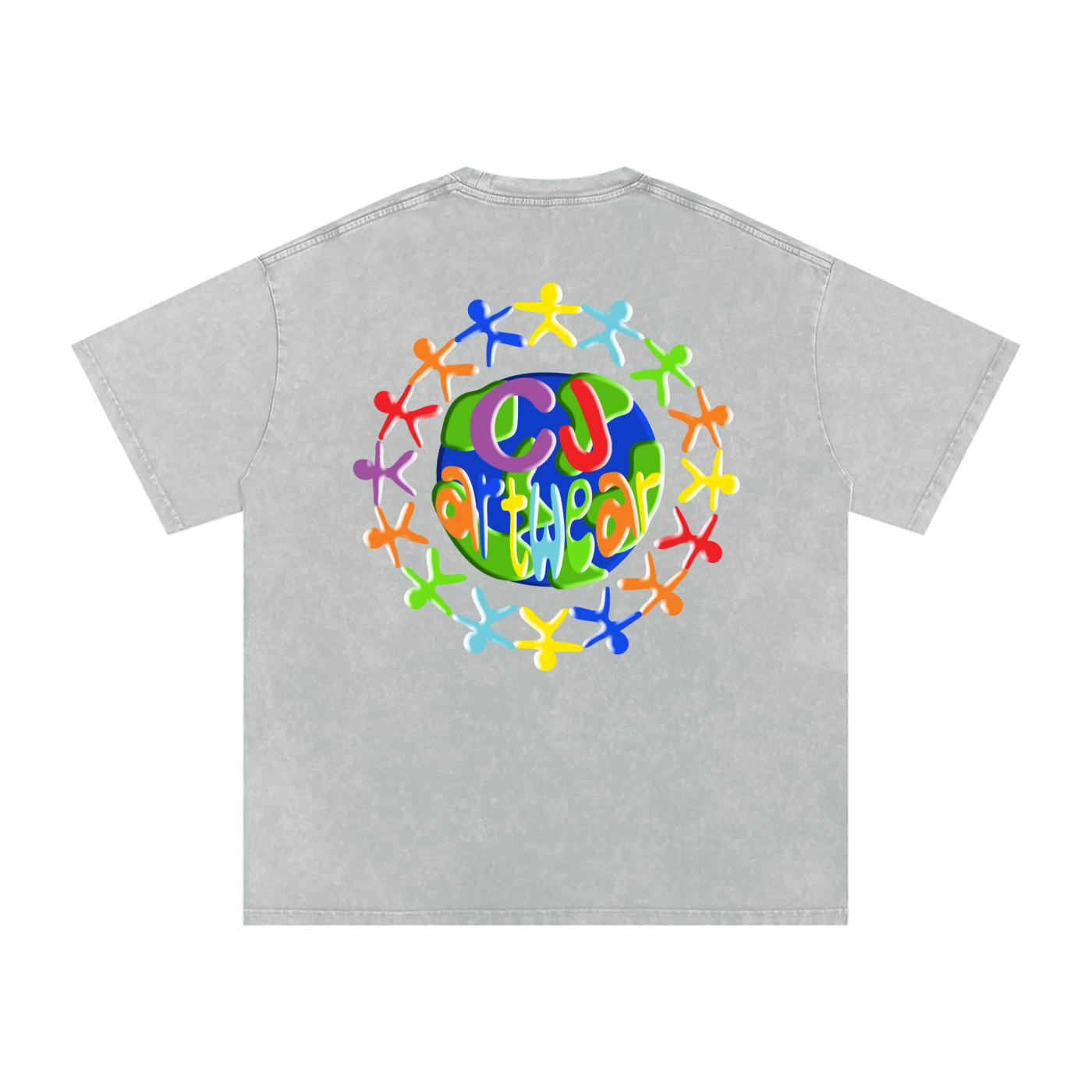 ART IS FOR EVERYBODY Snow Washed Oversized Cotton T-Shirt