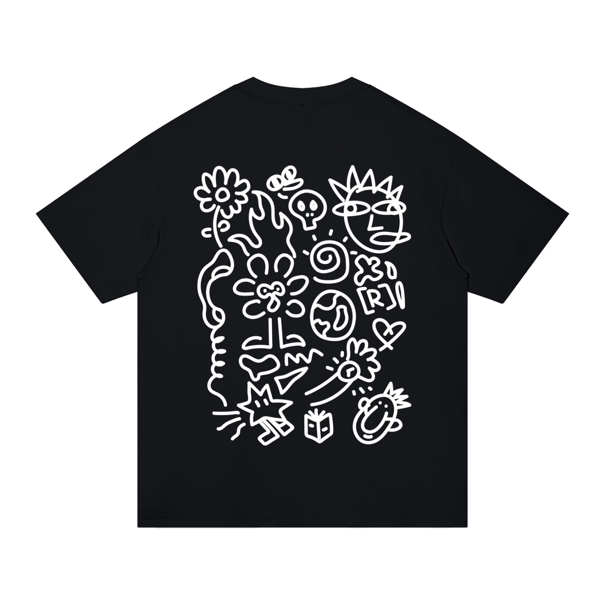Unisex Doodle Drop T-Shirt Regular Fit (White Logo)