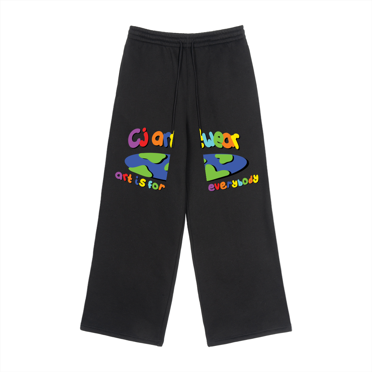 COLOURFUL 'Art is for Everybody' Mens Fleece Drawstring Straight-Leg Sweatpants