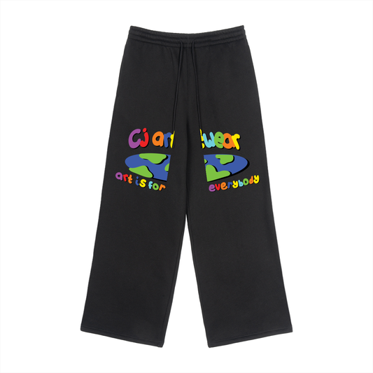 COLOURFUL 'Art is for Everybody' Mens Fleece Drawstring Straight-Leg Sweatpants
