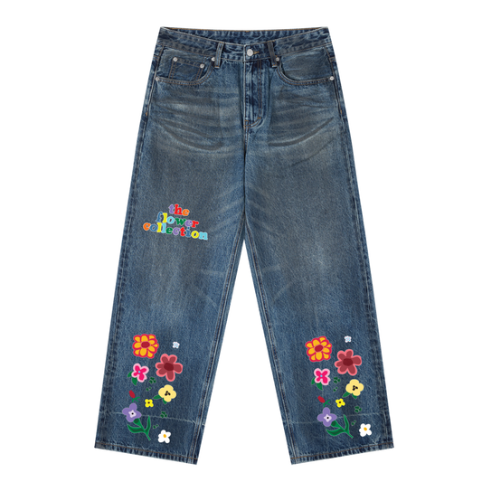 THE FLOWER COLLECTION Vintage Wash Baggy Denim Jeans