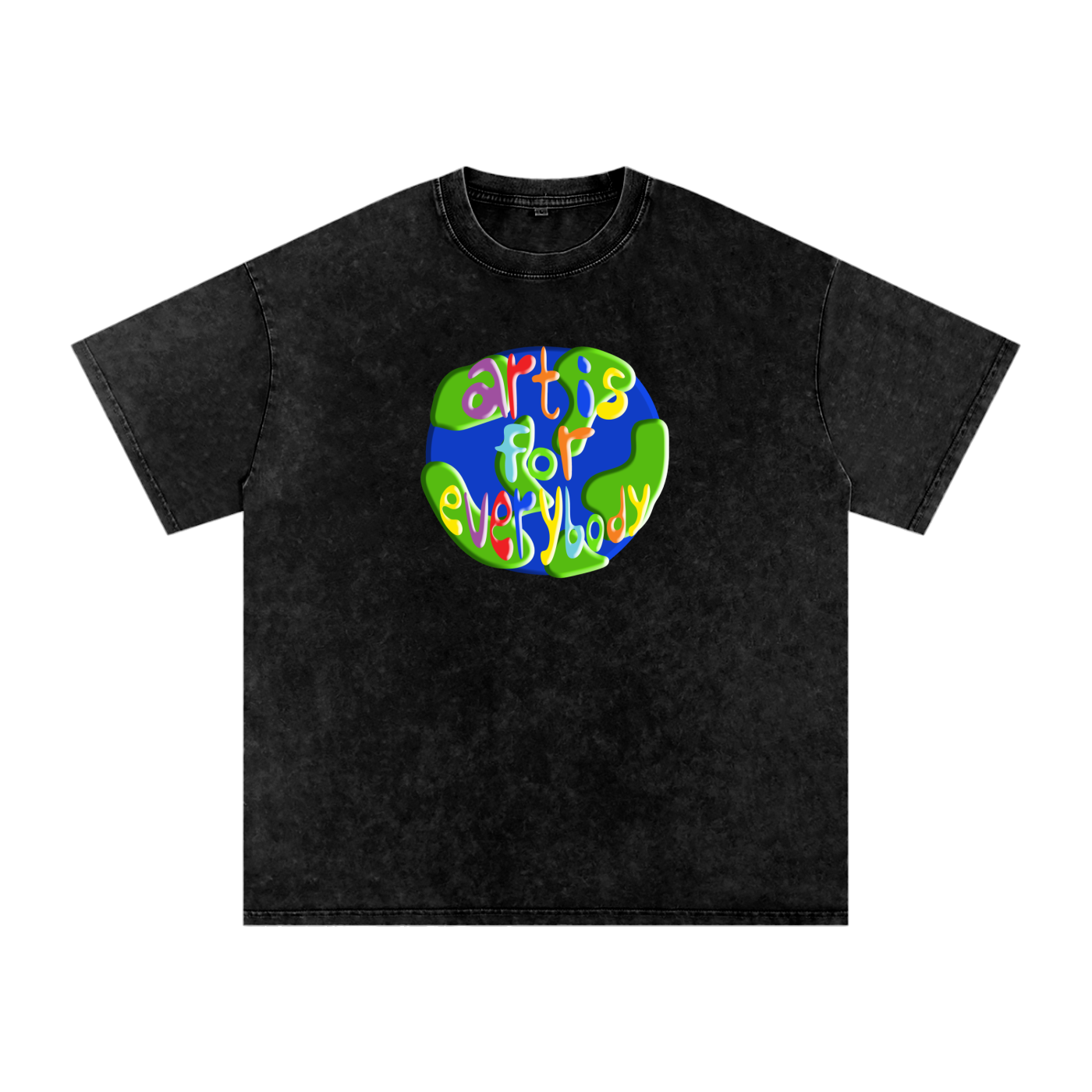 ART IS FOR EVERYBODY Snow Washed Oversized Cotton T-Shirt
