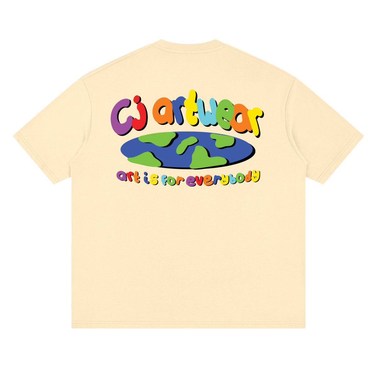 COLOURFUL 'Art is for Everybody' Streetwear Loose Drop Shoulder T-Shirt