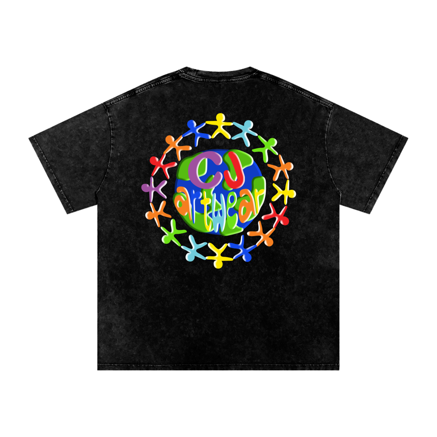 ART IS FOR EVERYBODY Snow Washed Oversized Cotton T-Shirt