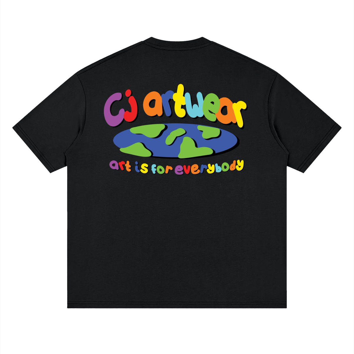 COLOURFUL 'Art is for Everybody' Streetwear Loose Drop Shoulder T-Shirt