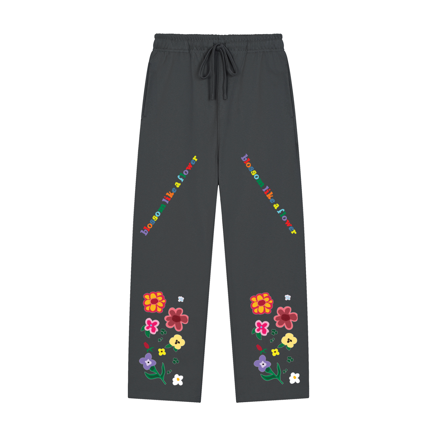 BLOSSOM LIKE A FLOWER Solid Color Straight-Leg Sweatpants