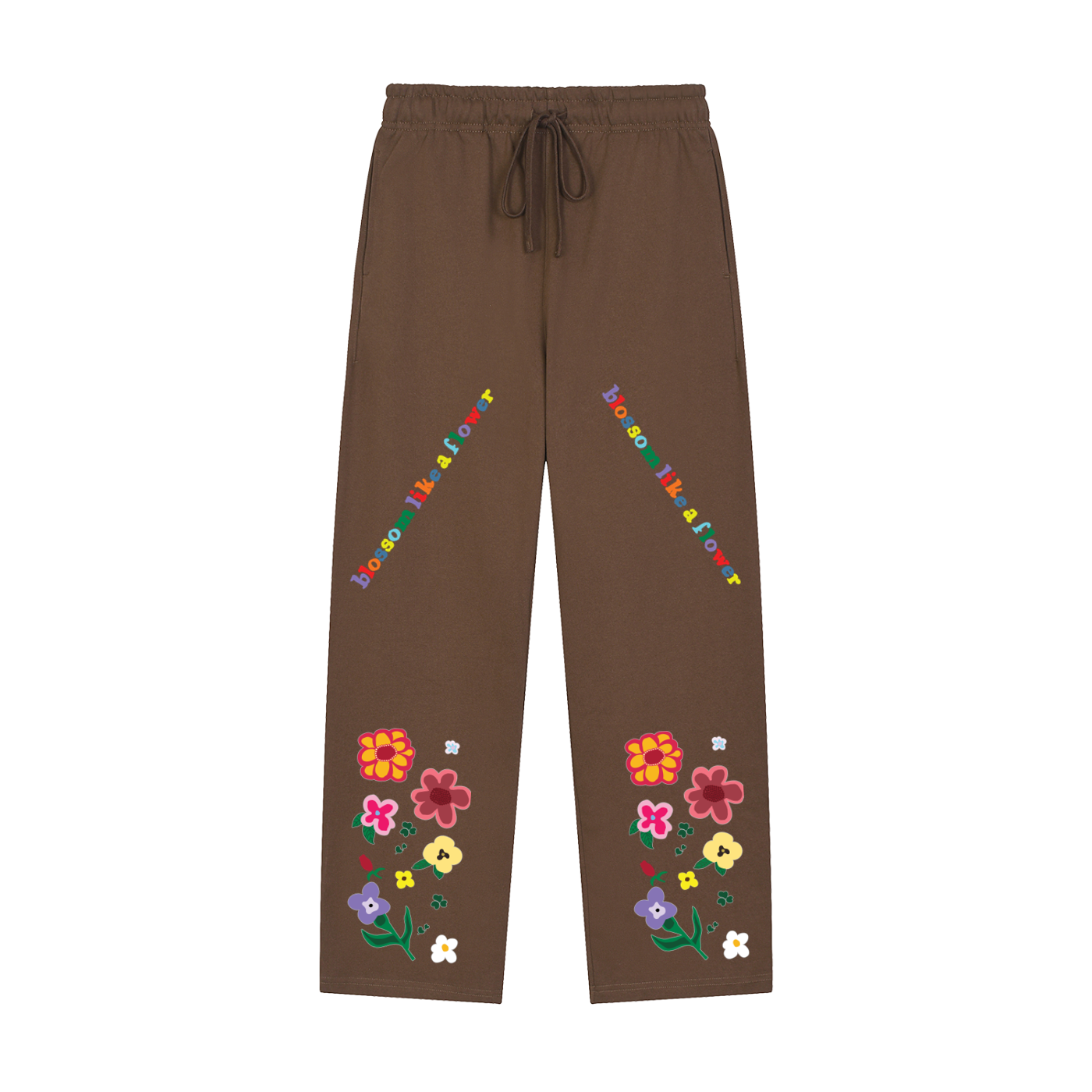 BLOSSOM LIKE A FLOWER Solid Color Straight-Leg Sweatpants