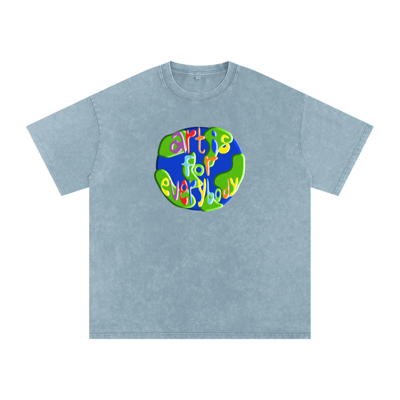 ART IS FOR EVERYBODY Snow Washed Oversized Cotton T-Shirt