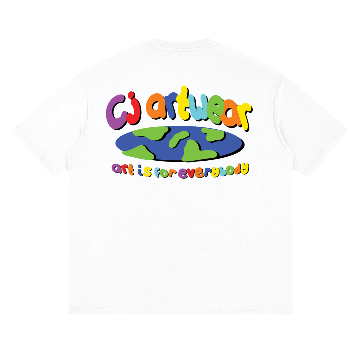 COLOURFUL 'Art is for Everybody' Streetwear Loose Drop Shoulder T-Shirt