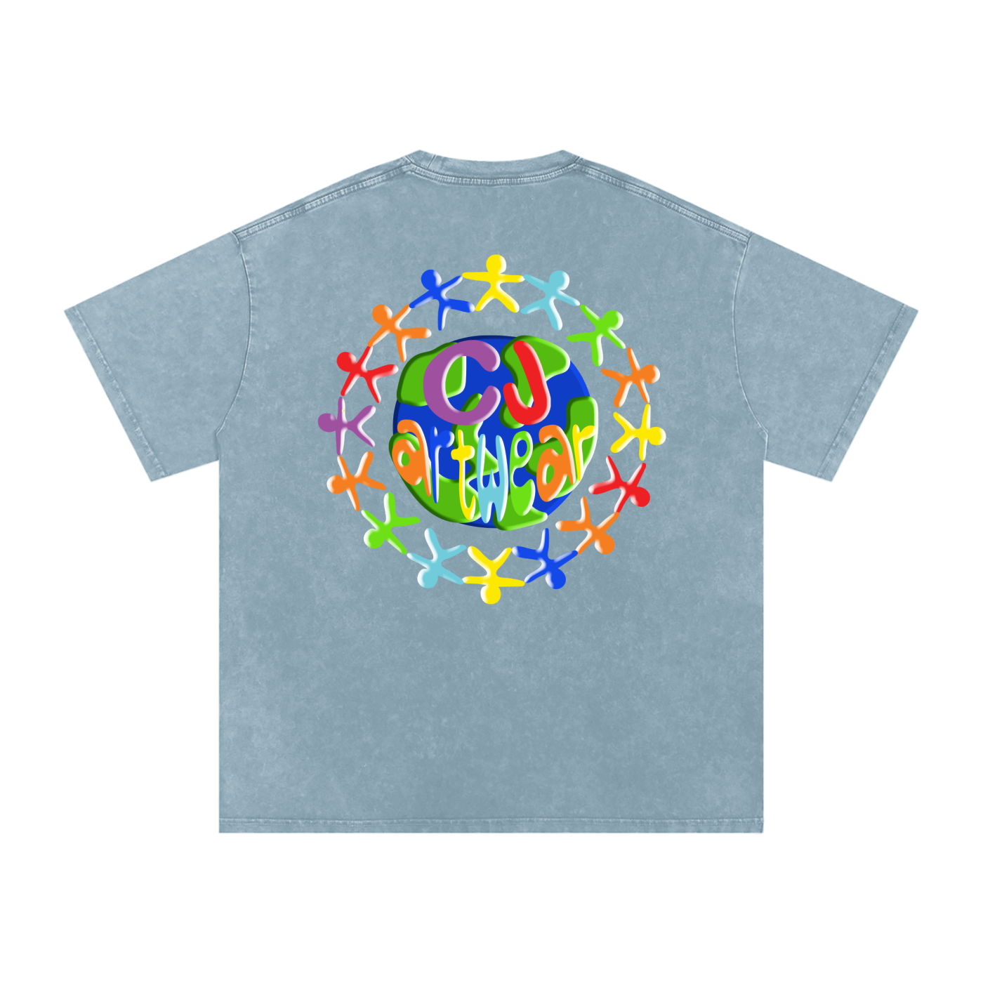 ART IS FOR EVERYBODY Snow Washed Oversized Cotton T-Shirt
