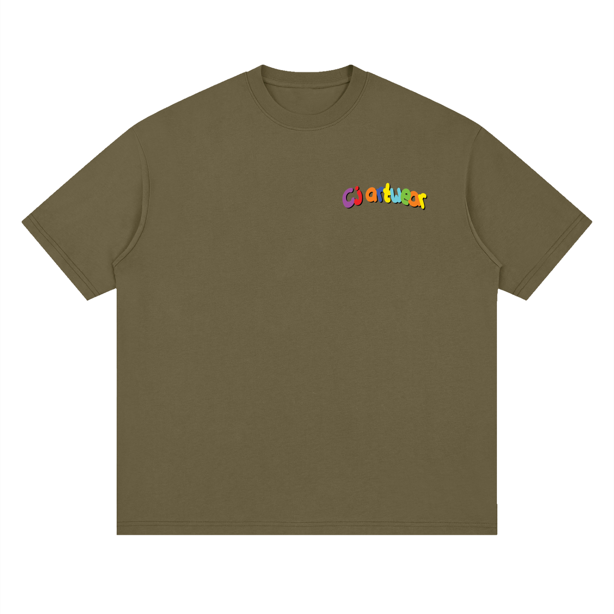 COLOURFUL 'Art is for Everybody' Streetwear Loose Drop Shoulder T-Shirt