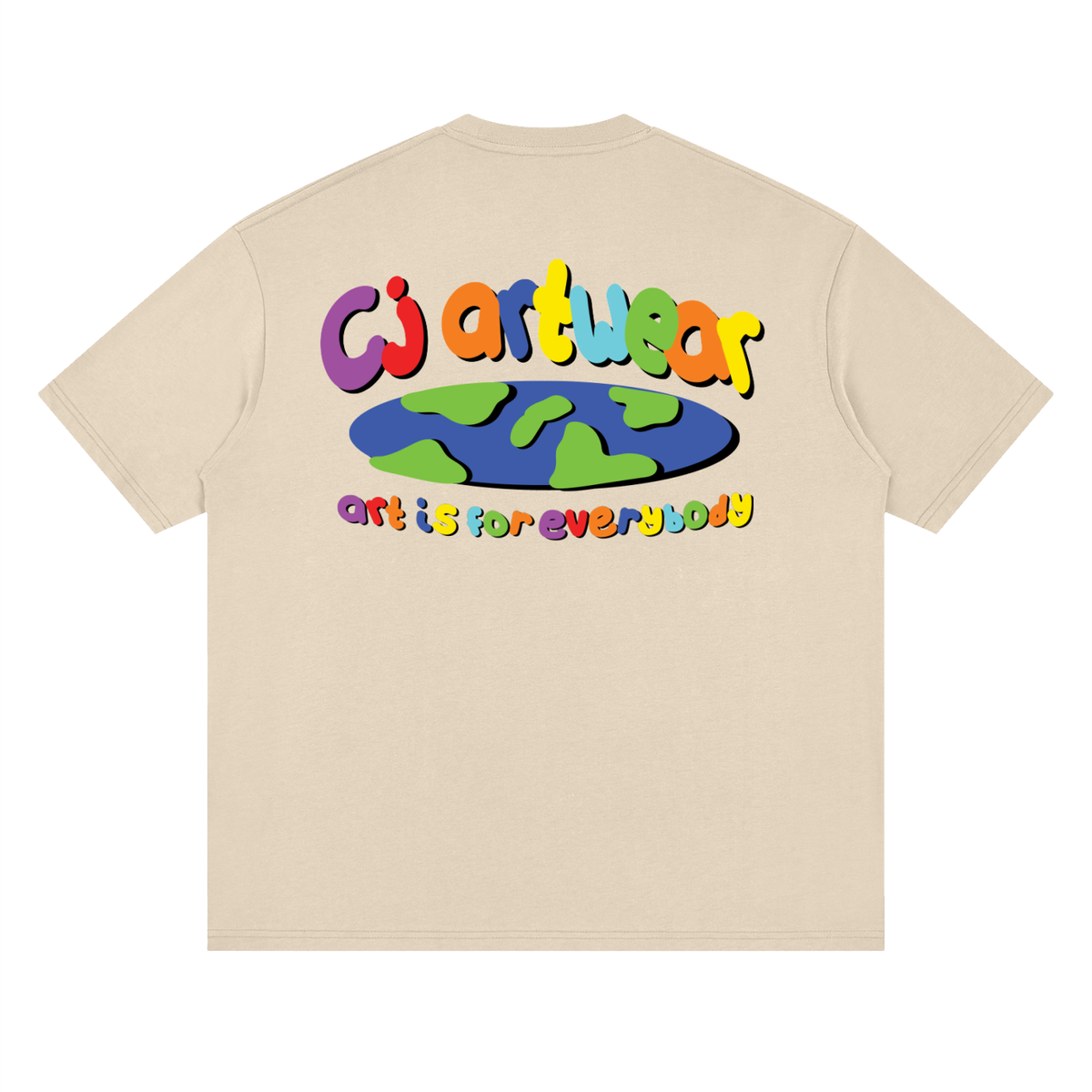 COLOURFUL 'Art is for Everybody' Streetwear Loose Drop Shoulder T-Shirt