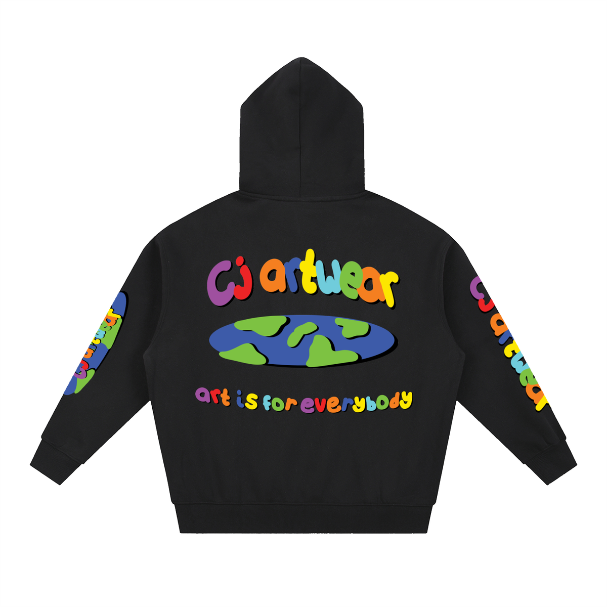 COLOURFUL 'Art Is For Everybody' Essential Oversized Fleece Boxy Hoodie MENS