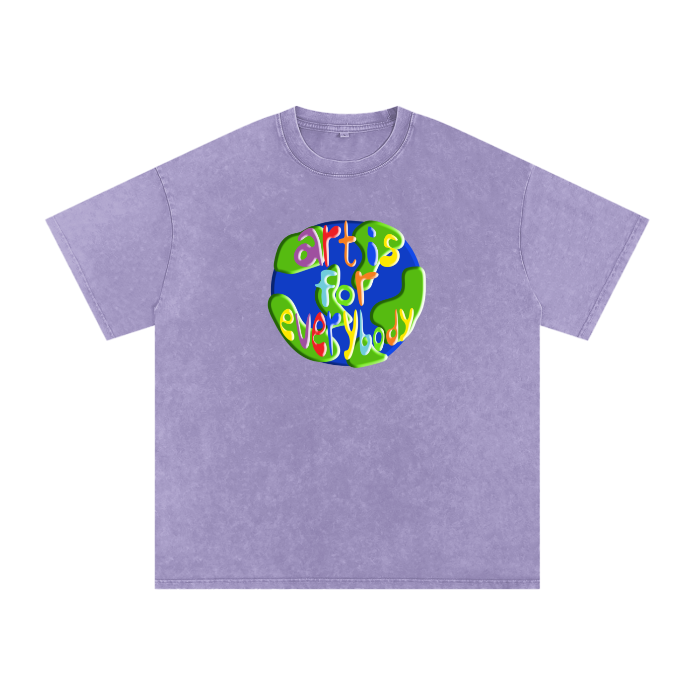 ART IS FOR EVERYBODY Snow Washed Oversized Cotton T-Shirt