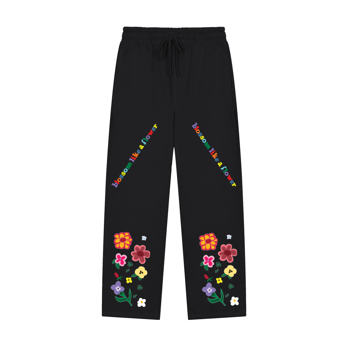 BLOSSOM LIKE A FLOWER Solid Color Straight-Leg Sweatpants