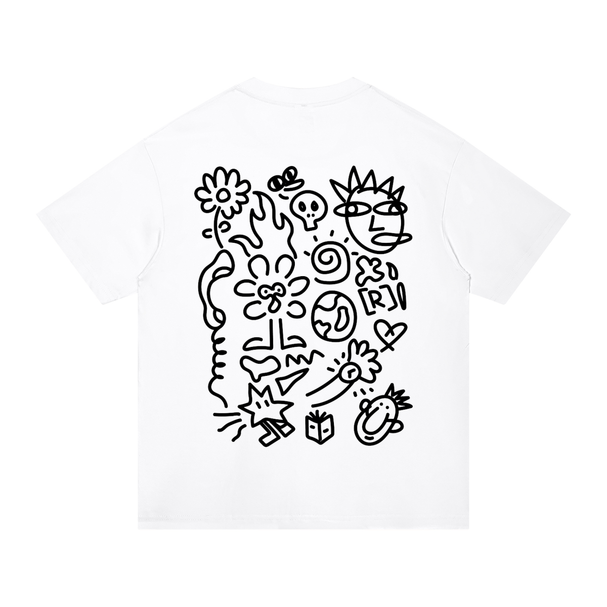 Unisex Doodle Drop T-Shirt Regular Fit (Black Logo)