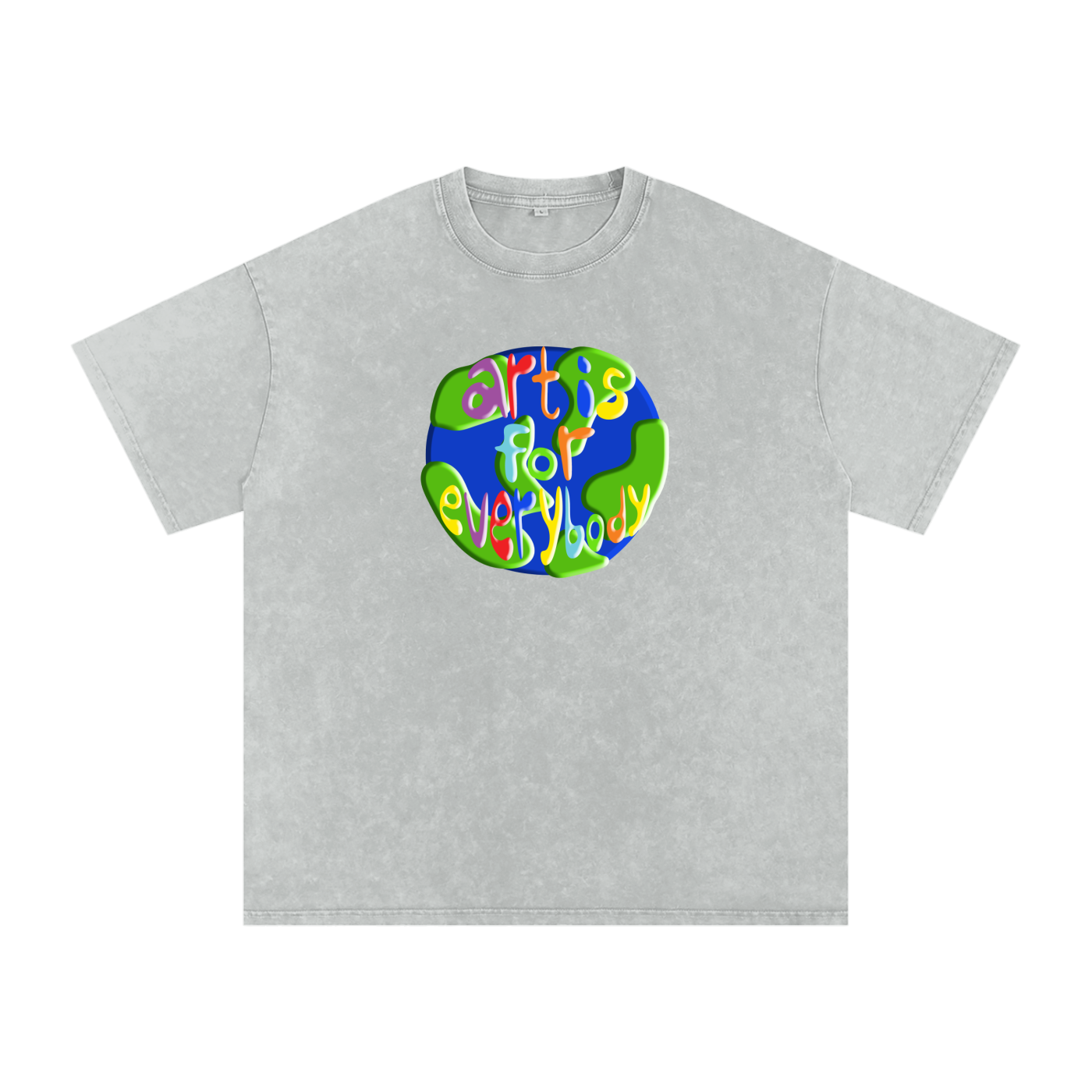ART IS FOR EVERYBODY Snow Washed Oversized Cotton T-Shirt