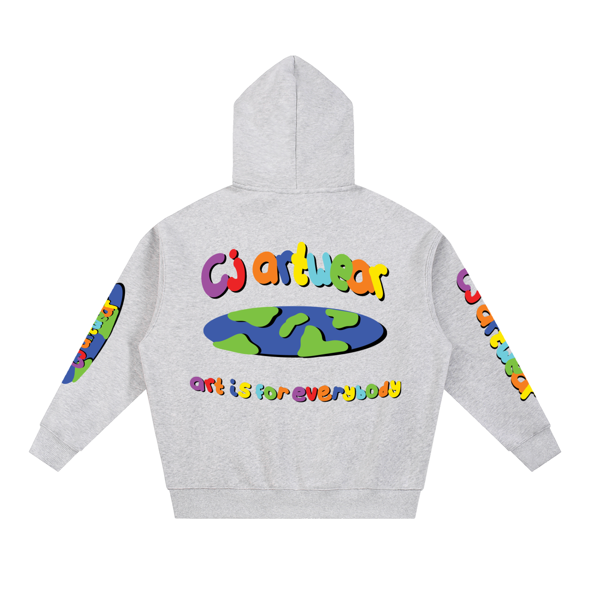 COLOURFUL 'Art Is For Everybody' Essential Oversized Fleece Boxy Hoodie MENS