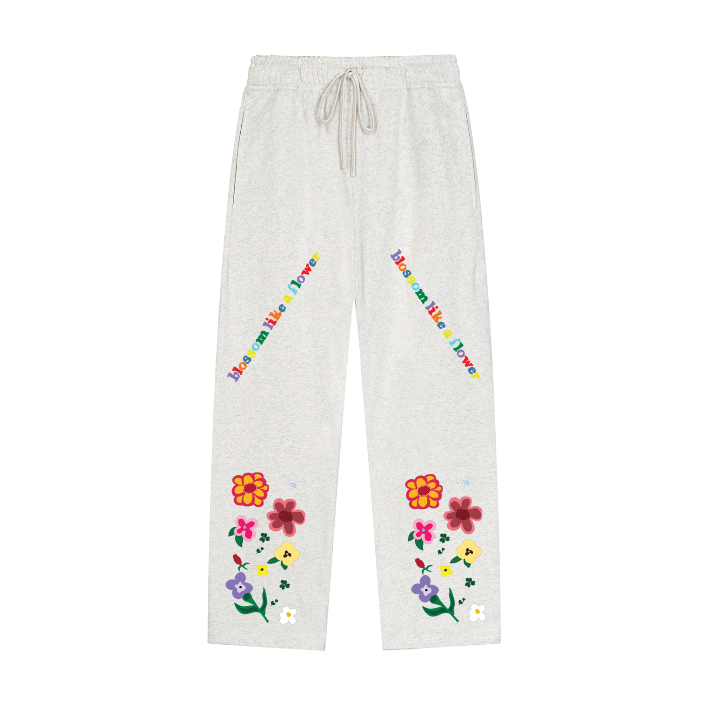BLOSSOM LIKE A FLOWER Solid Color Straight-Leg Sweatpants